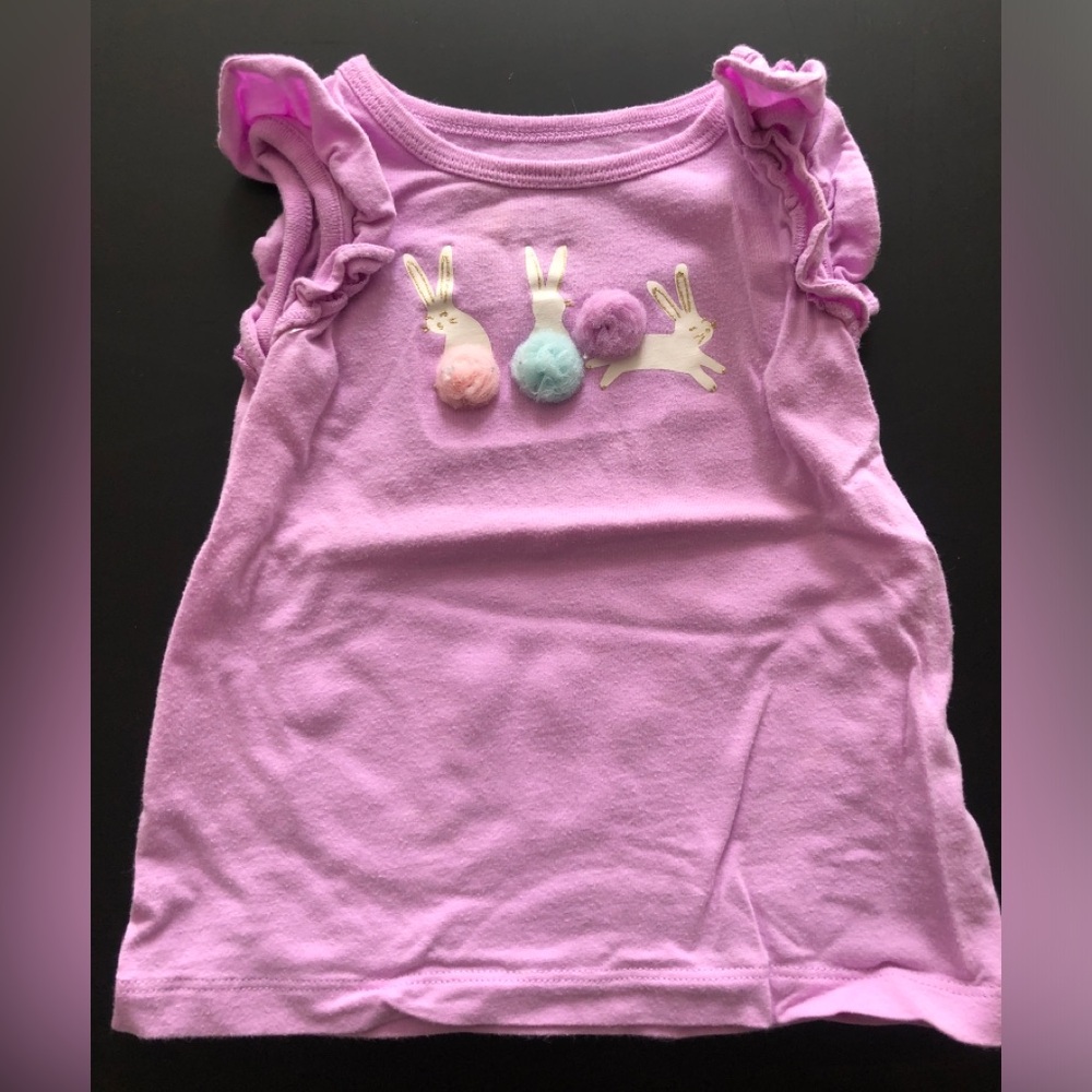 Carter's 2T Sleeveless Top with Pom-Pom Bunnies
